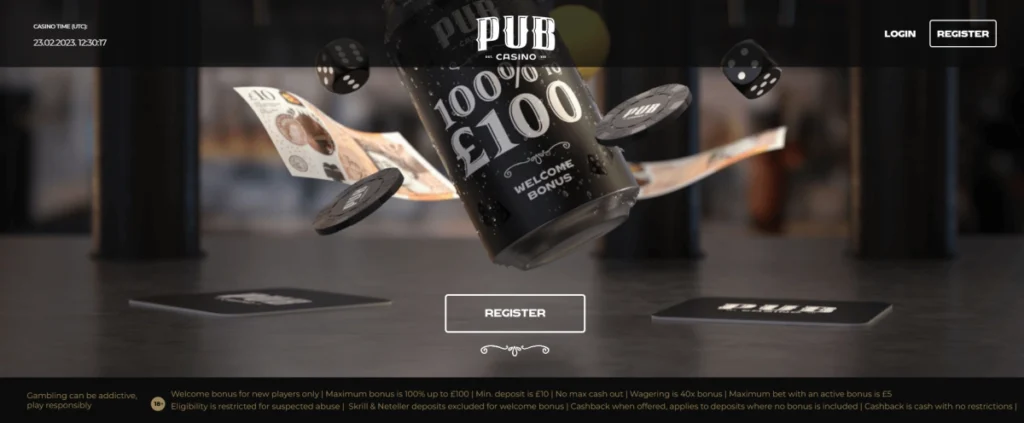 screenshot of pub casino